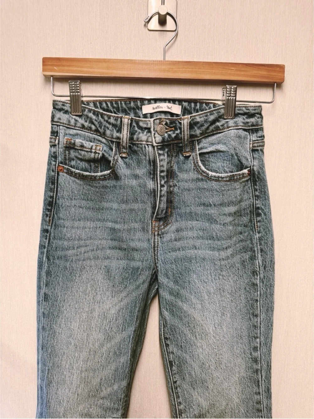 Willow + Root The Flared Out High Rise Split Hem Jeans, Size 24 - Picture 5 of 12